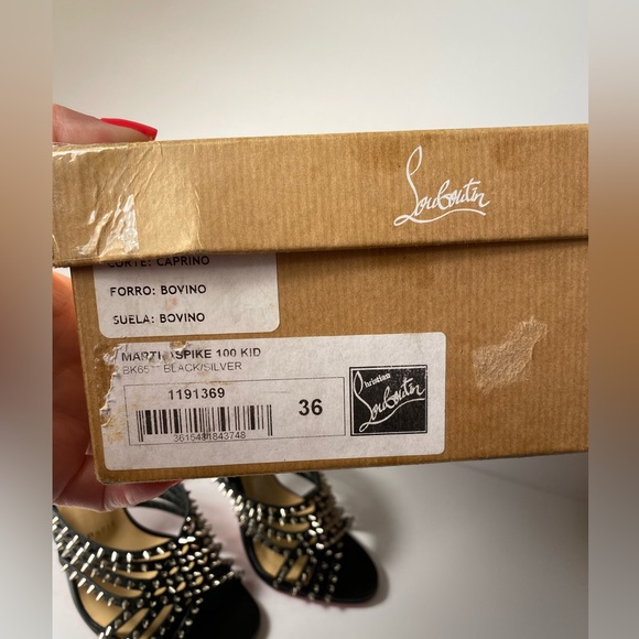 Christian Louboutin Martha spike 100 sandals heels black silver 36 - Picture 12 of 16